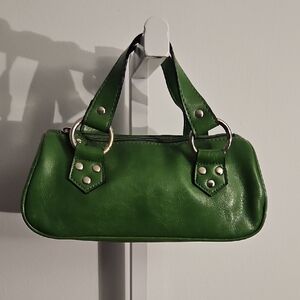 Y2K Chateau Green Leather Mini Handbag